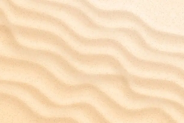 Vector illustration of Vector coastal beach sand waves, dunes background
