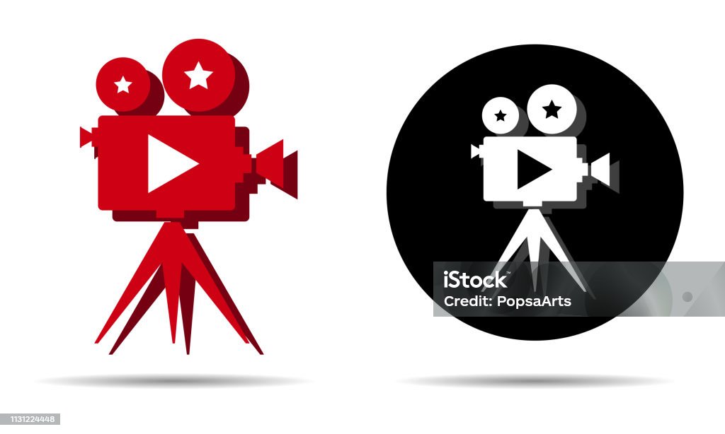 Movie Film Projector Two illustrations of cinema projectors, film, film reel, movie Analog stock vector
