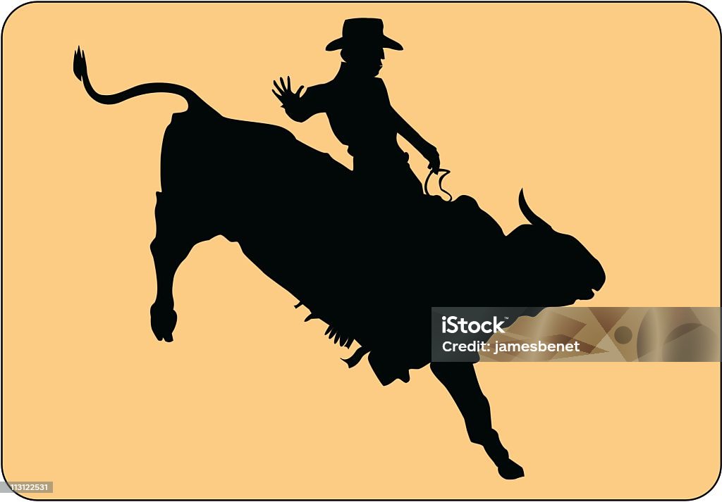 Monta de toro Rodeo (Vector - arte vectorial de Monta de toro libre de derechos