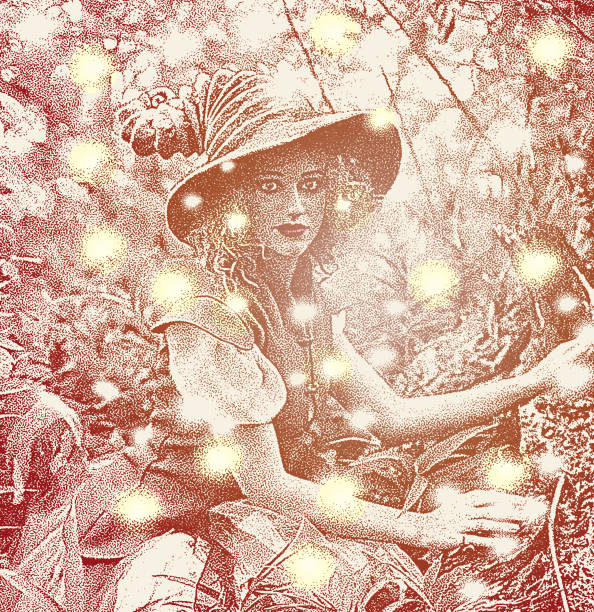istock Beautiful woodland fairy and fireflies 1131225946