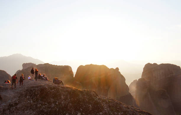 istock Beautiful panoramic view of Meteora landscape at sunset 1131225994