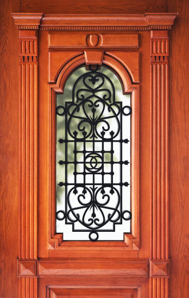 istock Oak Door With Forged Peephole 1131228480