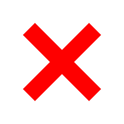 Check marks - red cross icon simple - vector illustration