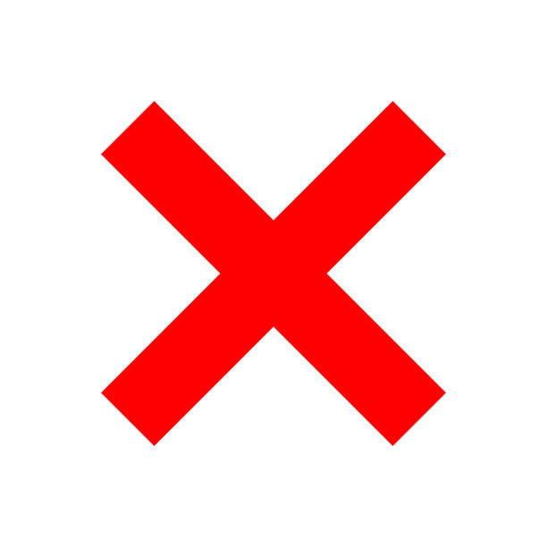 Check marks - red cross icon simple - vector Check marks - red cross icon simple - vector illustration cross shape stock illustrations