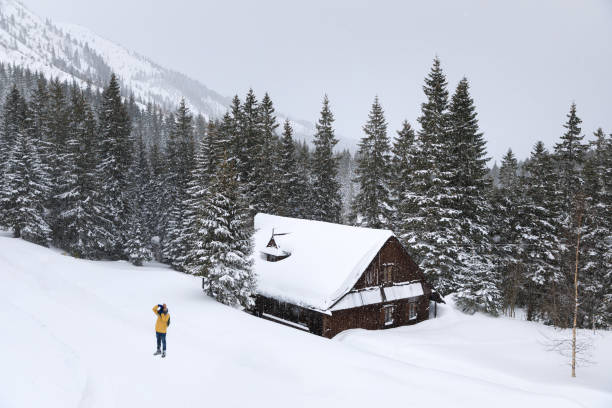 istock Photographer in winter forest 1131231339