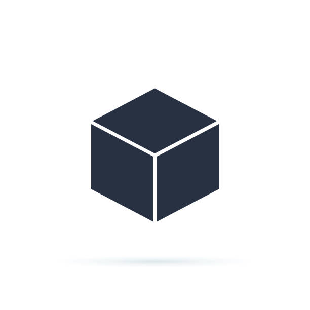 isometric cube. linear icon. Line with editable stroke. Cube icons with a perspective 3d cube model with a shadow. isometric cube. linear icon. Line with editable stroke. Cube icons with a perspective 3d cube model with a shadow. Vector illustration. Big data and Internet connection concept. cube shape illustrations stock illustrations