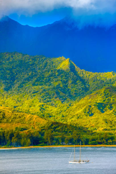 Hanalei Bay at sunset on Kauai