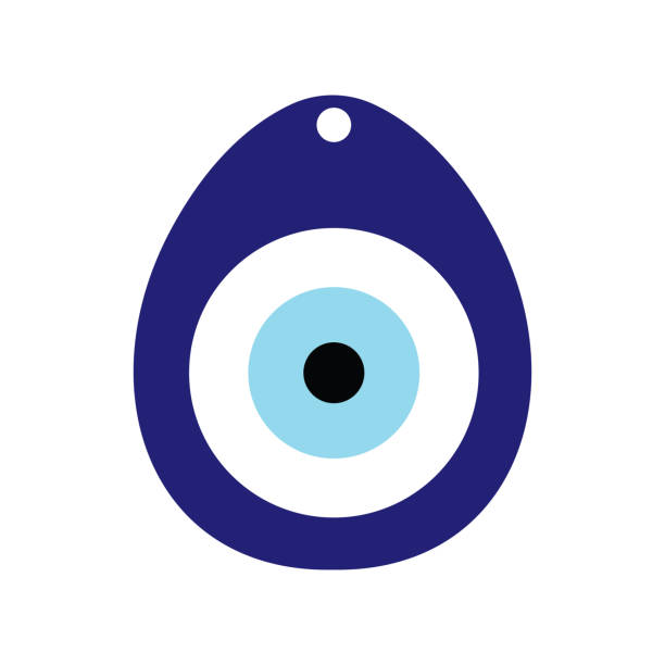 ilustrações de stock, clip art, desenhos animados e ícones de greek evil eye vector - symbol or icon of protection - evil eye beads