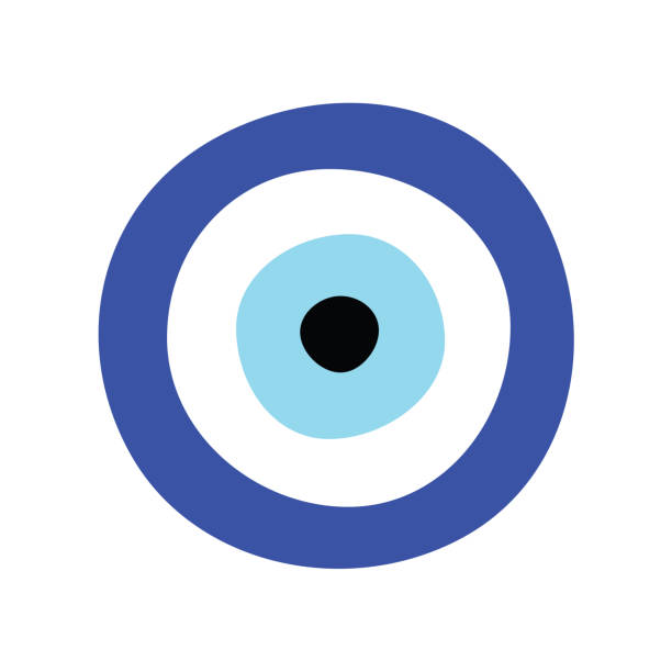 Greek evil eye vector - symbol or icon of protection Greek evil eye vector - symbol or icon of protection harm stock illustrations