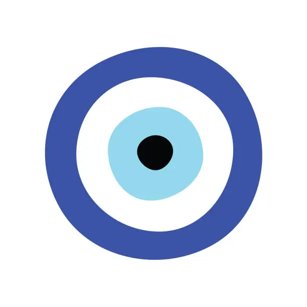 Vector illustration of Greek evil eye vector - symbol or icon of protection