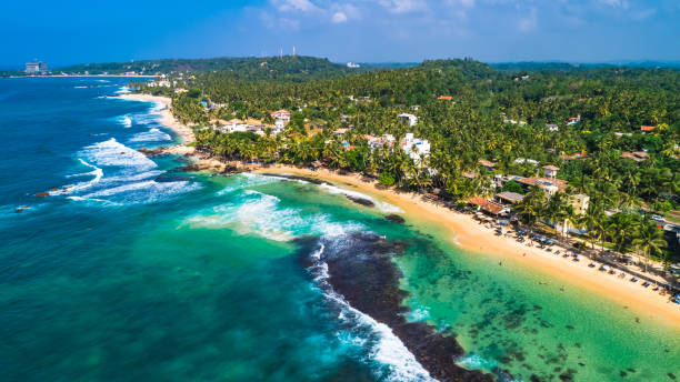 istock Aerial. Beach view in Unawatuna, Sri Lanka. 1131245363
