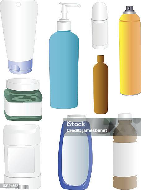 Plastic Bottles Stock Illustration - Download Image Now - Plastic Container, Deodorant, Hairspray - Hair Product