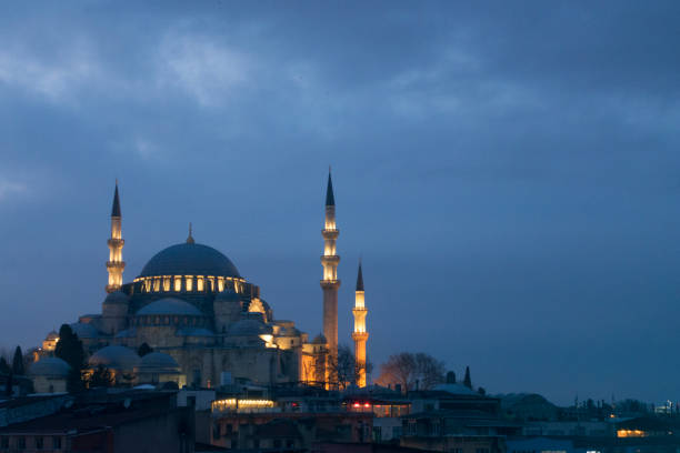 istock Beautiful Aya Sofya mosque in Istanbul at night 1131247549
