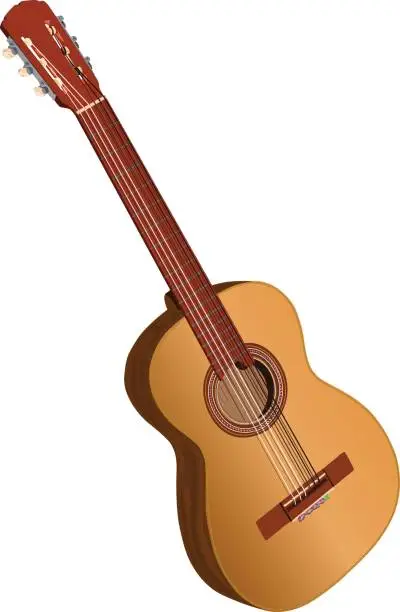 Vector illustration of Spanish Acoustic Guitar (Vector)