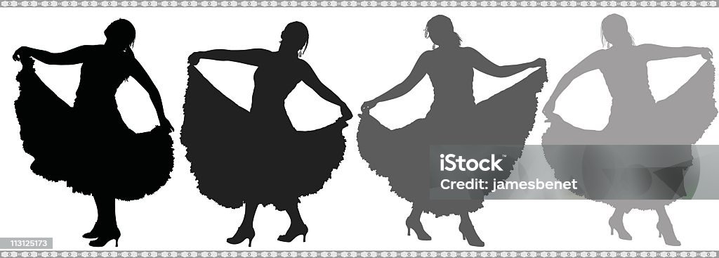 Spanischer Tänzer (Vektor - Lizenzfrei Flamenco-Tanz Vektorgrafik