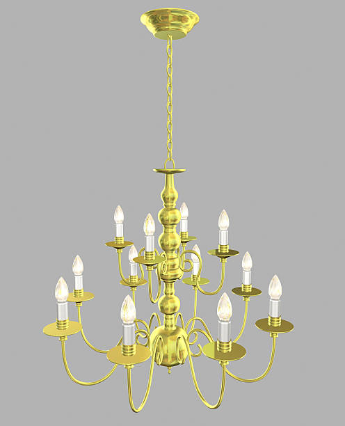 istock Golden Chandelier (Clip Path) 113125656