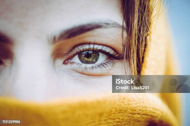 Just The Eyes Head Covering Young Woman Stock Photo - Download Image Now - 30-34 Years, Adult, Adults Only