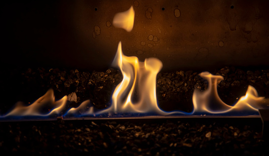 Flames from a gas fireplace in Berlin. Makes for a cosy Christmas.