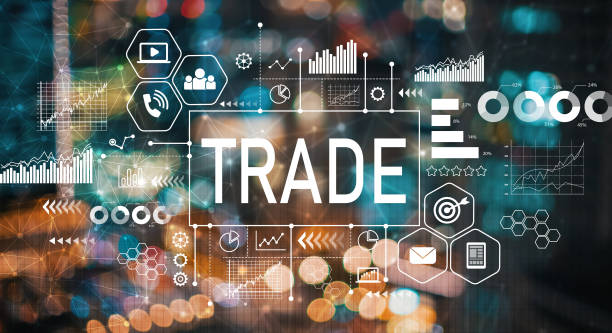 istock Trade with blurred city lights 1131267649