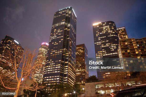 The City Of Angeles At Night Stock Photo - Download Image Now - Los Angeles County Museum Of Art, Art, AFI Fest