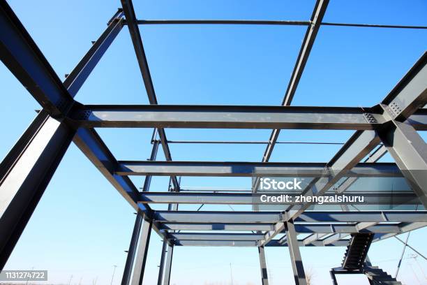 The Steel Structure Stock Photo - Download Image Now - Architecture, Blue, Building Exterior