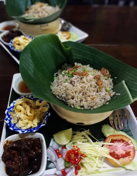 istock Fried rice Mixed with Shrimp paste (Kao Cluk Ka Pi), Thai style food 1131278264