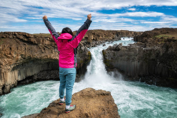 istock Hiking at Aldeyjarfoss Waterfall in Iceland. 1131280455