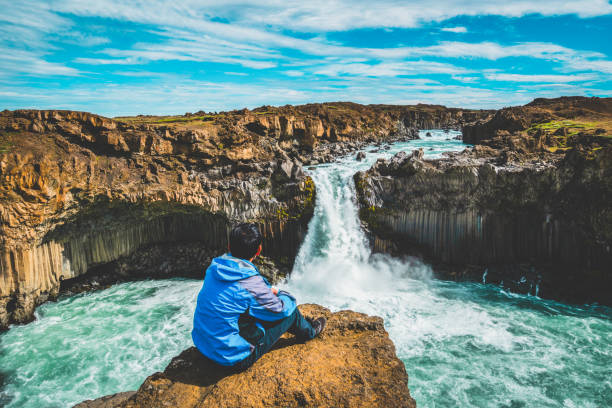 istock Hiking at Aldeyjarfoss Waterfall in Iceland. 1131282139