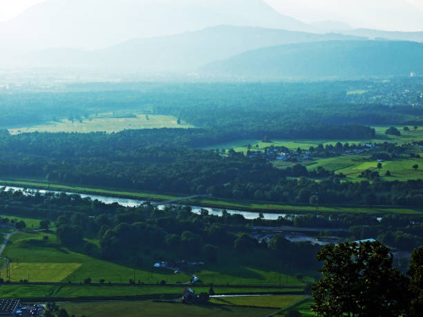 istock View on the river Rhine valley (Rheintal) from the Alpstein mountain range 1131282250