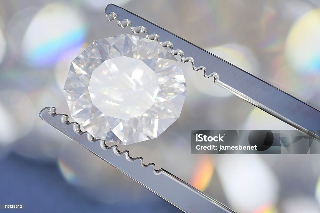 Corte Redondo 3D Diamond - Foto de stock de Brilhante - Luminosidade royalty-free
