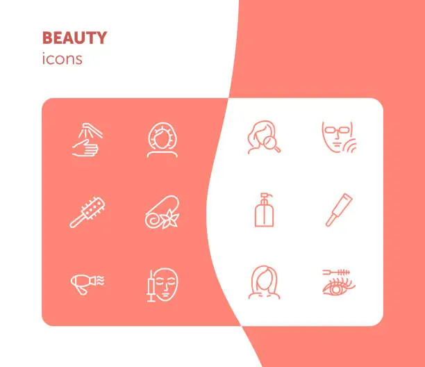 Vector illustration of Beauty icons