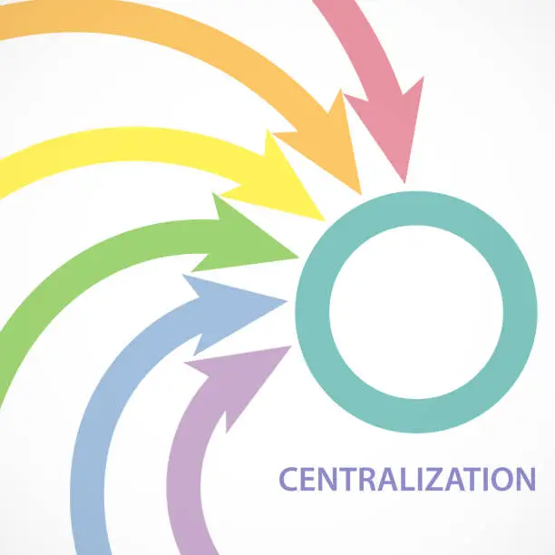 Vector illustration of Centralization At Arrow Series