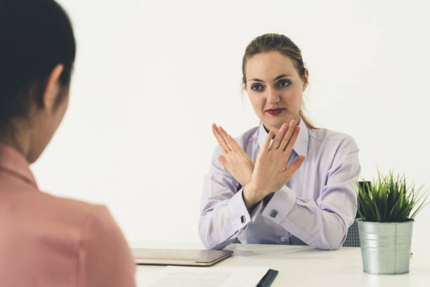 istock Two young business women meeting for interview. 1131293641