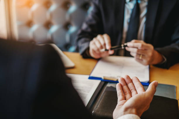 istock Job interview concept , Senior manager reading a resume during a job interview employee young man meeting Applicant and recruitment 1131299268