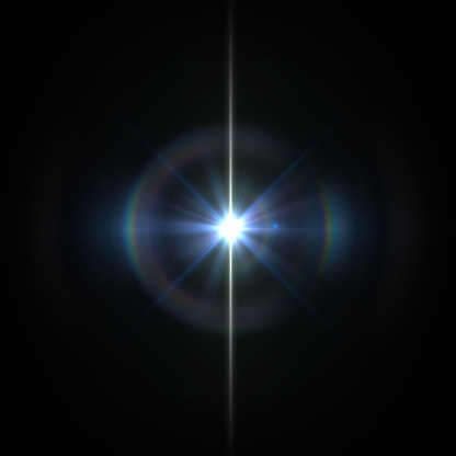 Lente solar luz FLARE efecto especial sobre fondo negro photo