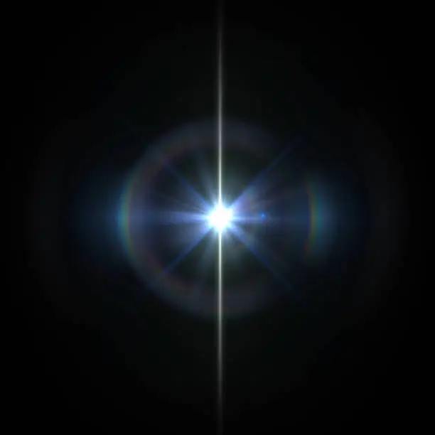 Photo of Solar Lens flare light special effect on Black background