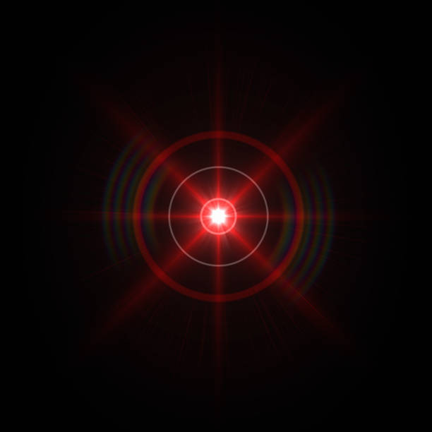istock Solar Lens flare Red light special effect Black background 1131306579