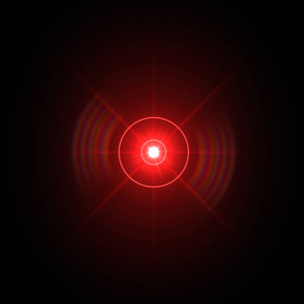 istock Solar Lens flare Red light special effect Black background 1131306603