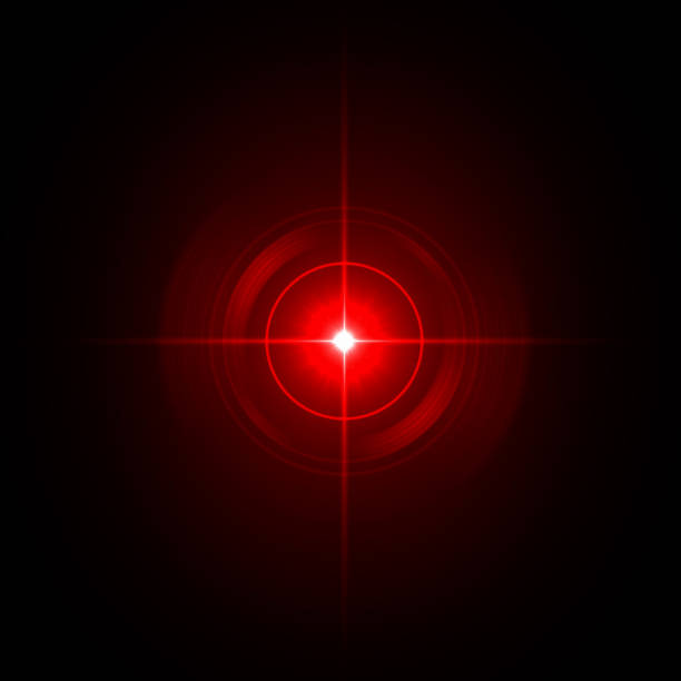 istock Solar Lens flare Red light special effect Black background 1131306604