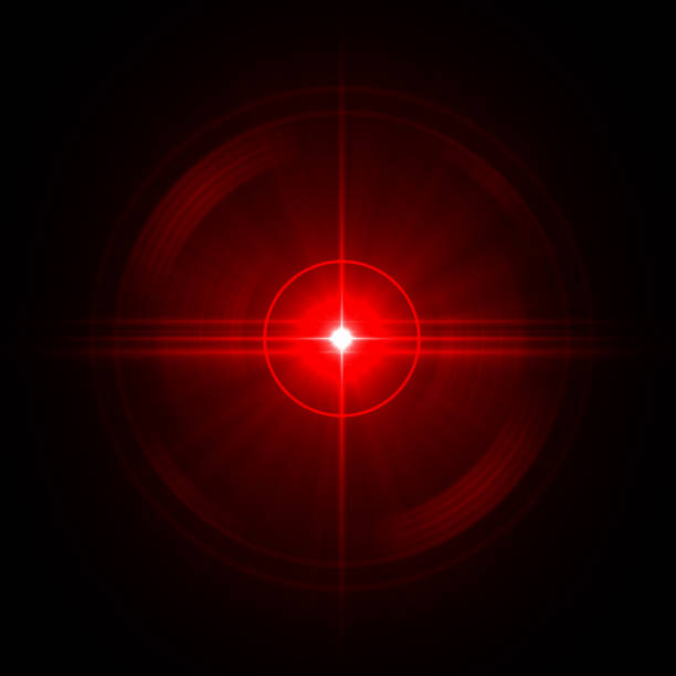 istock Solar Lens flare Red light special effect Black background 1131306620
