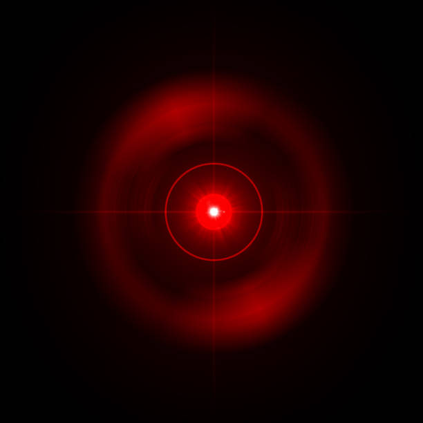 istock Solar Lens flare Red light special effect Black background 1131306631