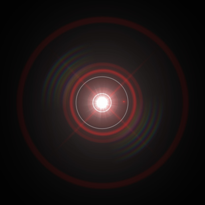 Flare Merah Solar Lens Flare Efek Khusus Lampu Merah Latar Belakang Hitam Foto Stok ...