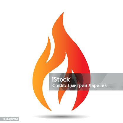 istock Flame logo design icon. Creative fire concept template for oil and gas company, web or mobile app. Vector illustration 1131310961
