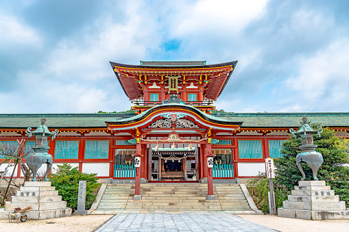 Hofu, YAMAGUCHI, JAPAN - September 17 : Tower gate of the Hofu Tenmangu shrine
