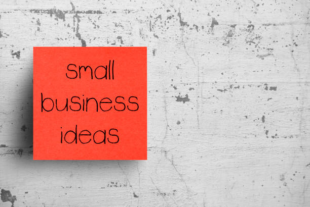 istock Sticky note on concrete wall, Small business idea 1131315959