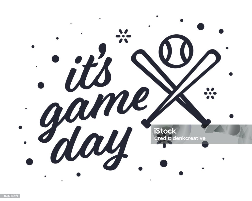 It's Game Day Quote Creative Vector Typography Style Creative typography style for "It's Game Day" quote. Vector design template on isolated white background. Typescript stock vector