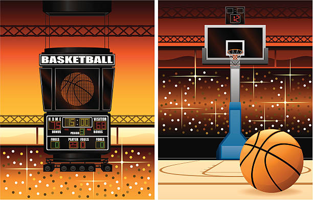 ilustrações de stock, clip art, desenhos animados e ícones de basquetebol marcador e arco - cesto de basquetebol ilustrações