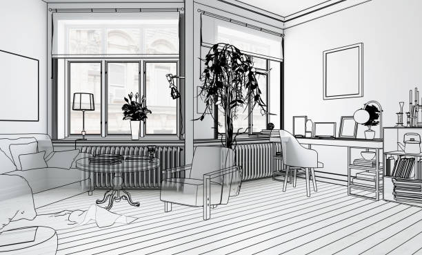 istock Furnished Apartment (planning) - 3d illustration 1131319760