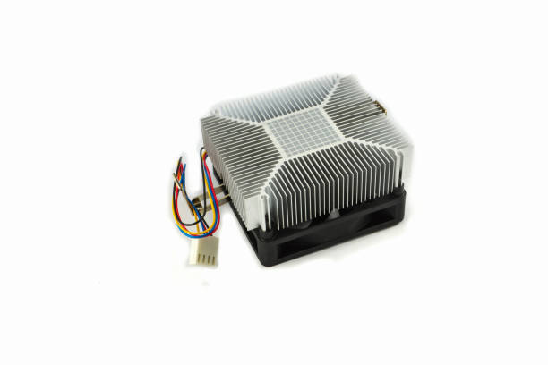istock Processor CPU cooler aluminum heat sink with fan on white background 1131319940