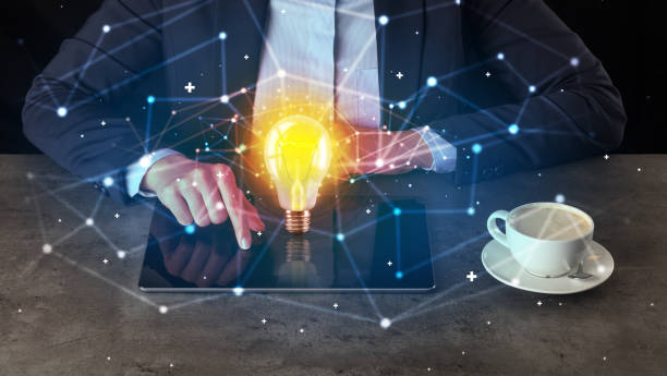 istock Business woman working on tablet with new idea concept 1131321539